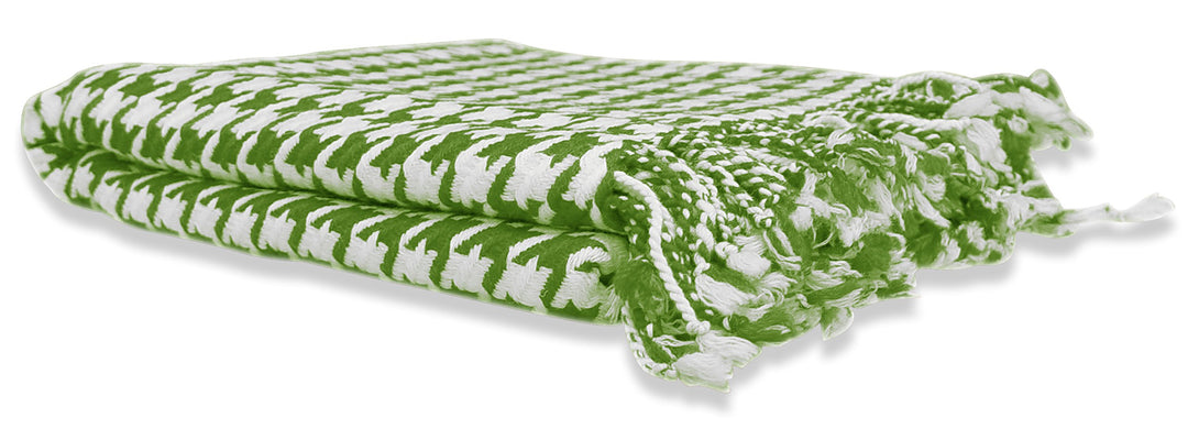 Sage Cashmere Wool Houndstooth Throw (50x60")