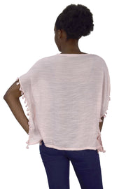 Peach Couture Womens Light Weight Tasseled T Shirt Blouse