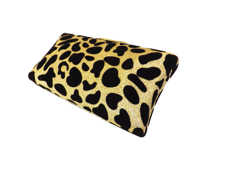 Womens Fashion Handbag Leopard Print Cocktail Clutch Drop-In Chain