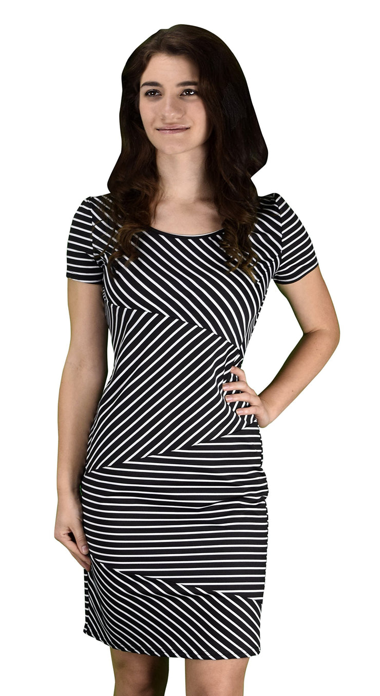 Striped-Bodycon-Dress-Blk-XL-AC