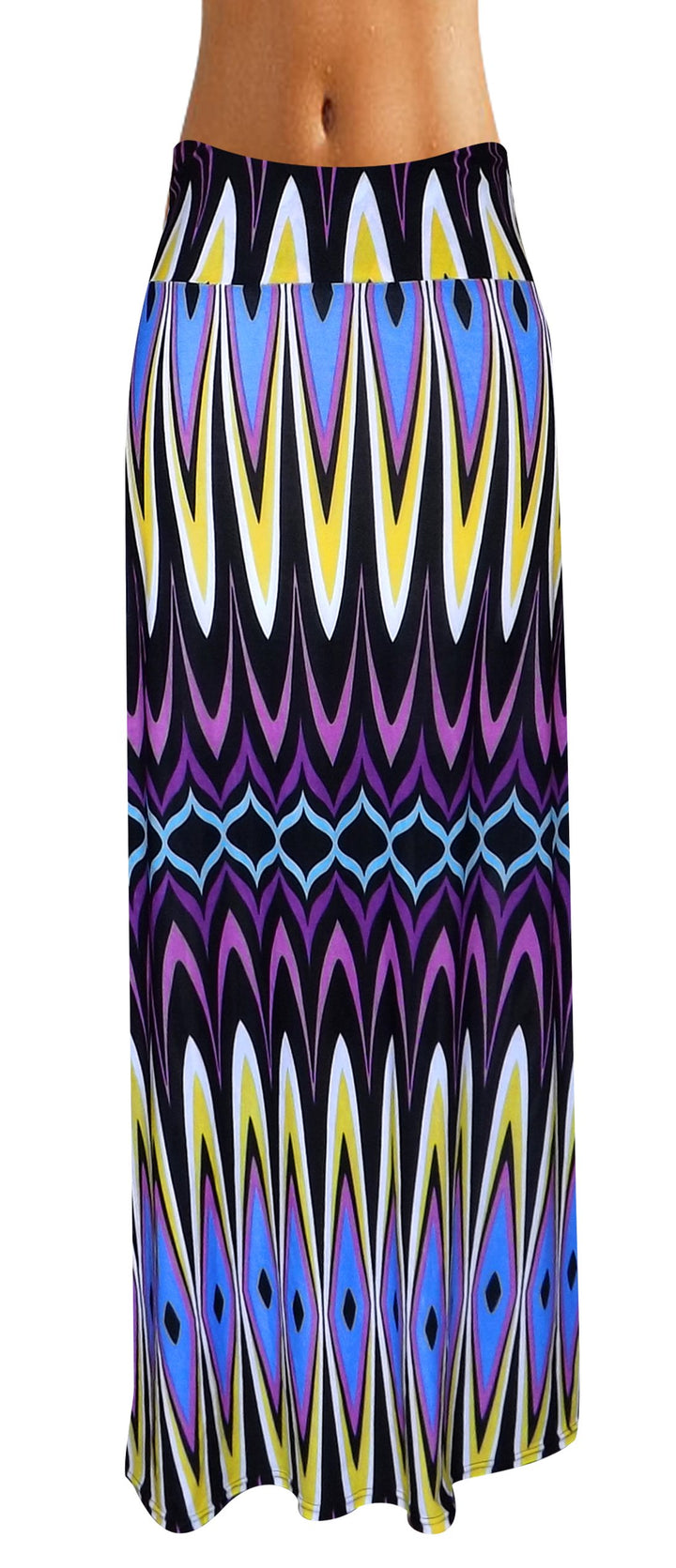 Variety Fold Over The Waist Banded Maxi Skirt