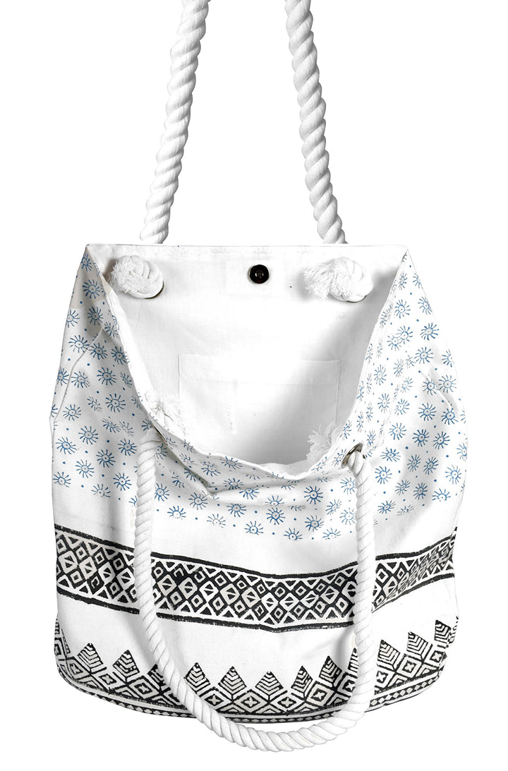 Rope Handle Cotton Canvas Tote Bag