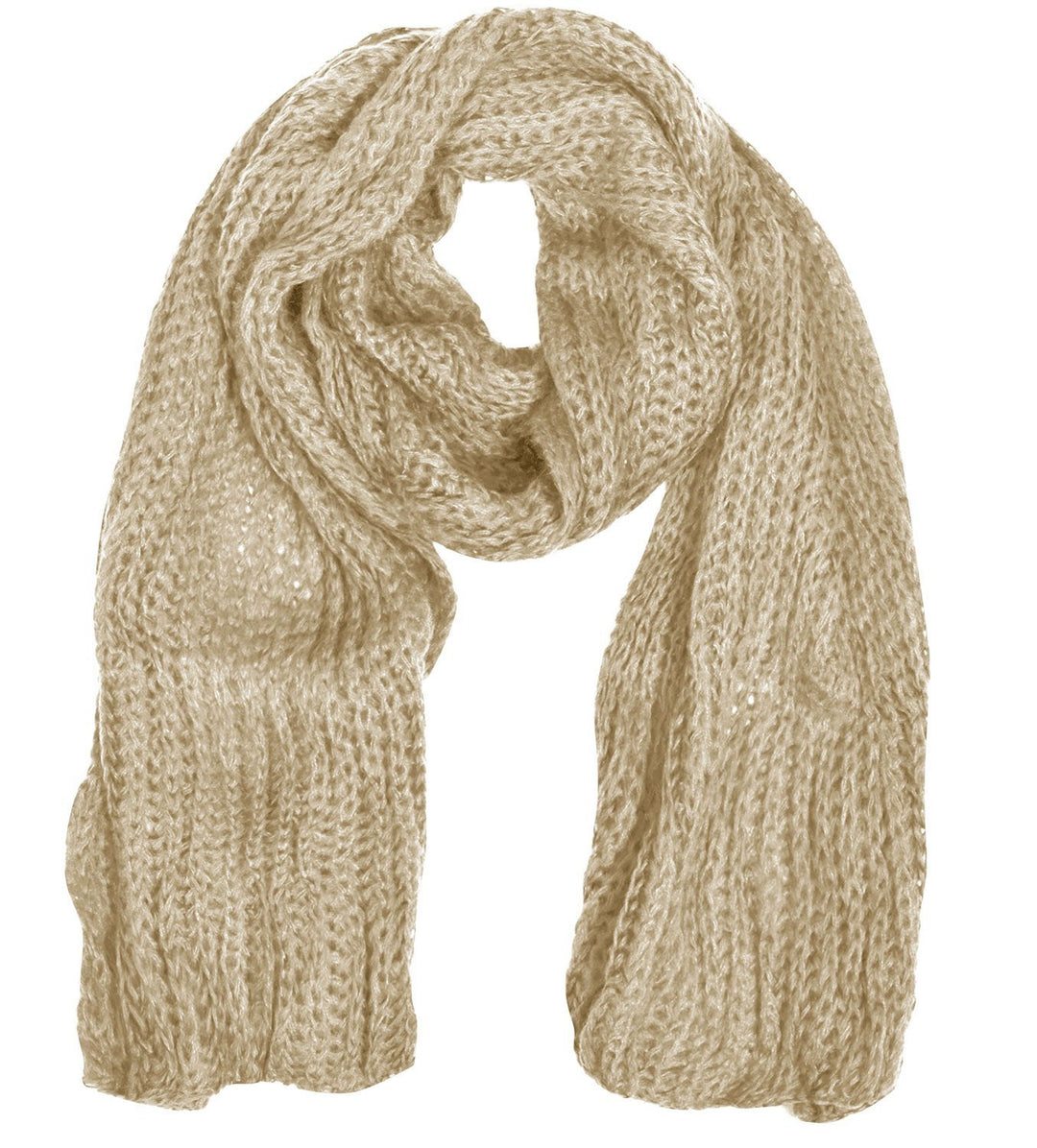 Tan Peach Couture Warm and Cozy Unisex Chunky Hand Knit Long Scarf