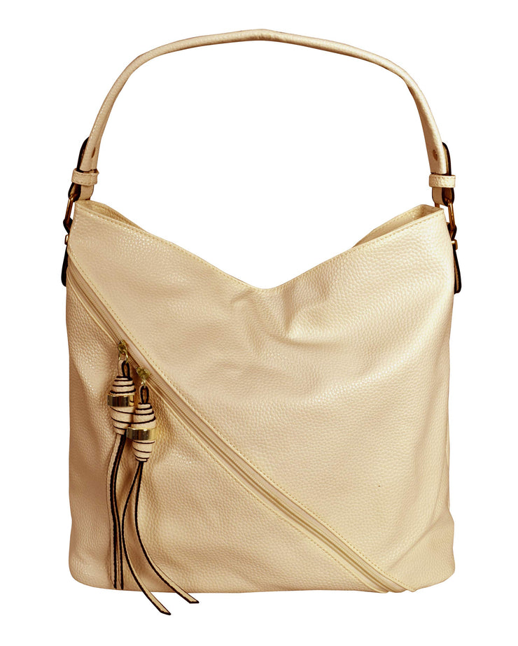 Decorative Cross Bag Zipper Smooth Hobo Fashion Shoulder Bag for Women