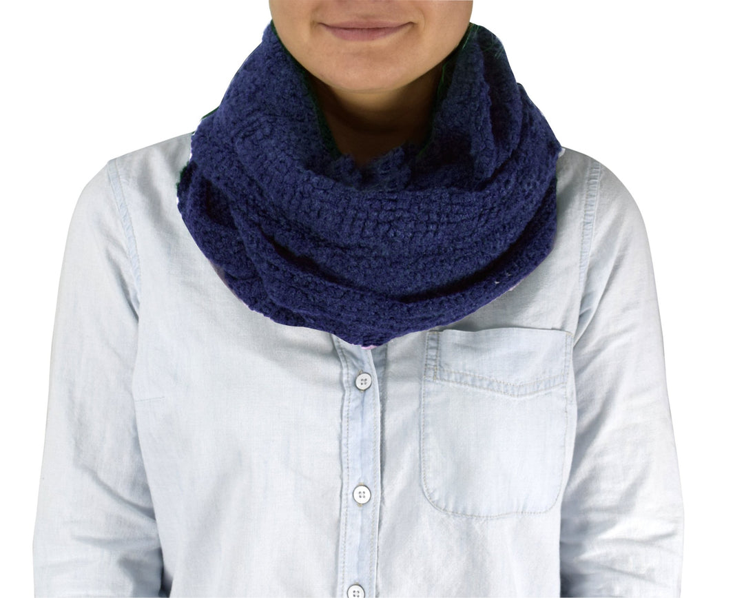 Womens Glamorous Chic Warm Knitted Winter Snood Infinity Loop Scarf