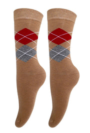 Peach Couture Soft and Warm Comfortable Long Cashmere Argyle Women's Socks