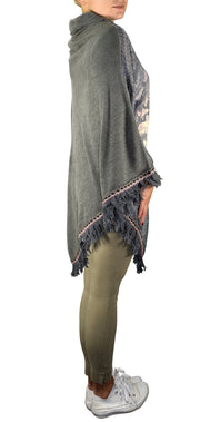 Bohemian Fashion Cowl Neck Winter Ponchos Sweaters Pullovers