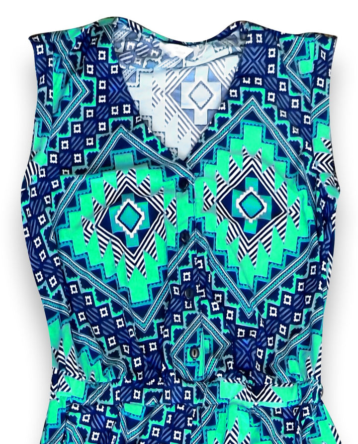 Tribal Geometric Sleeveless Party Wear Romper Jumpsuit Pants