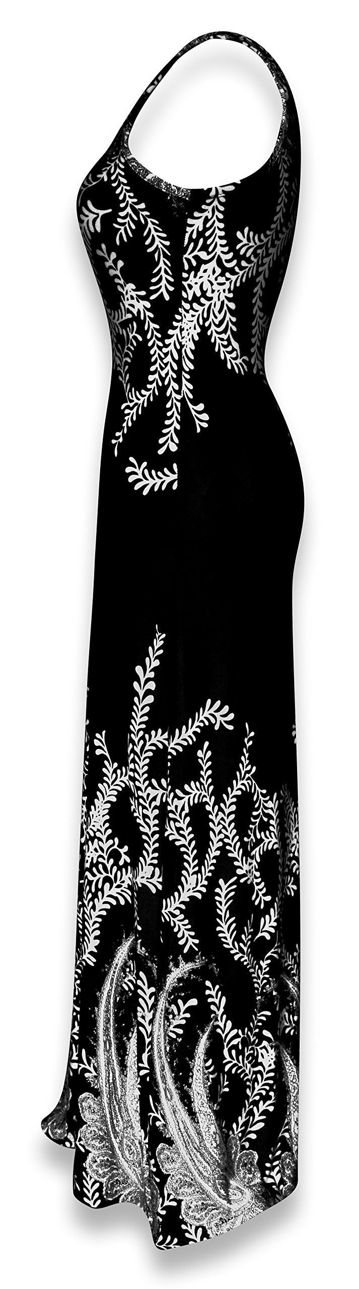 Paisley Print Sleeveless Scoop Neck Maxi Dress