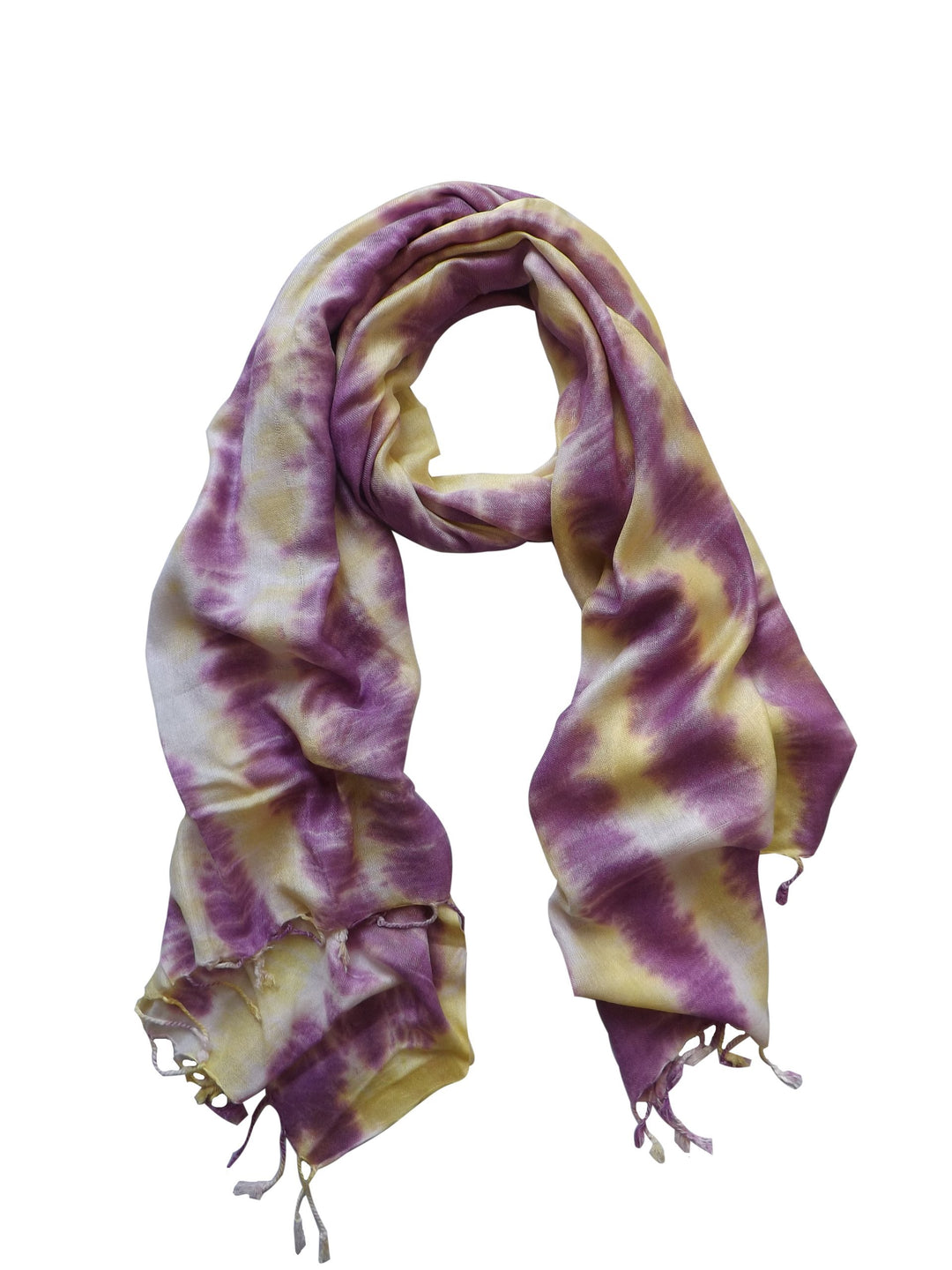 Lavender & Yellow Tie-Dye Pashmina Shawl