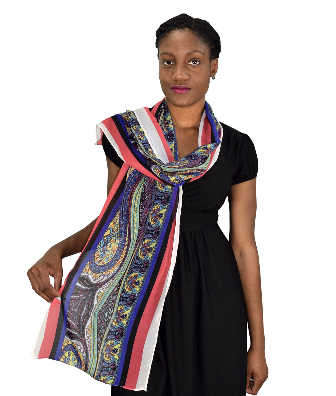 Sheer Paisley Skinny Summer Scarf