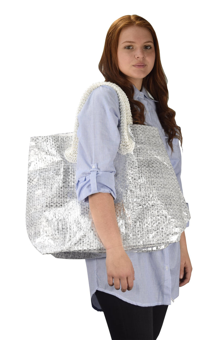 Gold Weave Large Travel Tote Hobo Handbags Shoulder Bags
