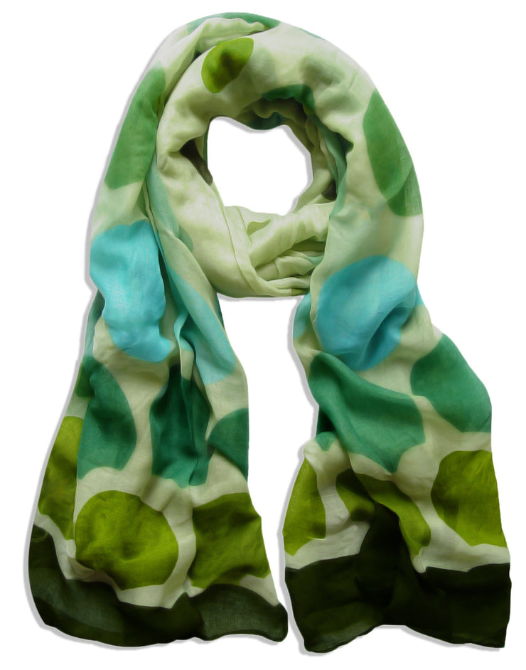 Olive Green/Forest Green Peach Couture Playful Modern Multicolored Polka Dot Scarf wrap shawl