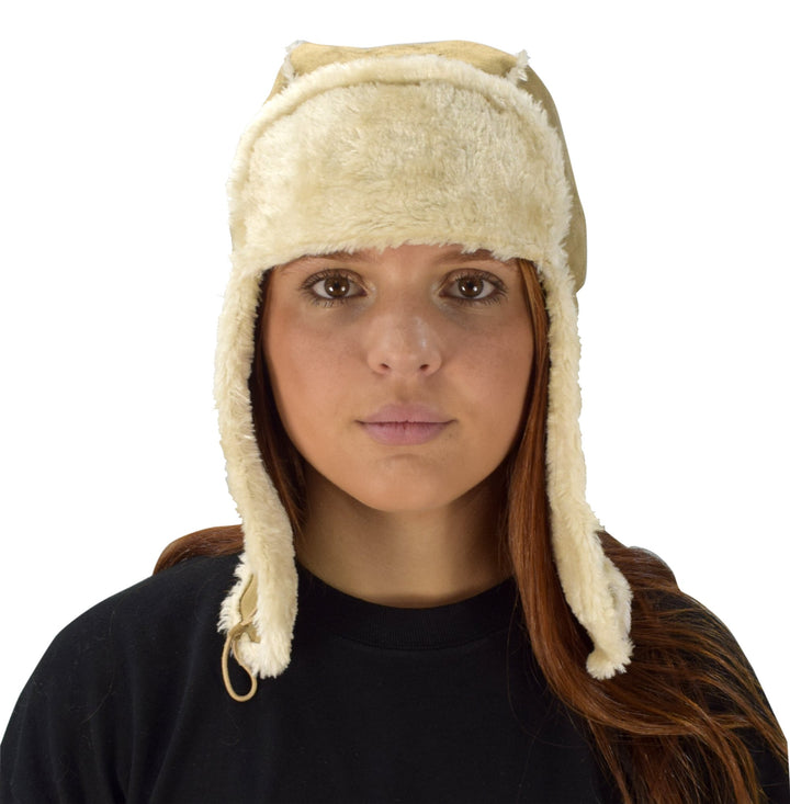 Faux Fur Lined Trooper Warm Russian Fur Ear flap Winter Skiing Hat Cap Windproof Winter Ushanka Aviator Hat