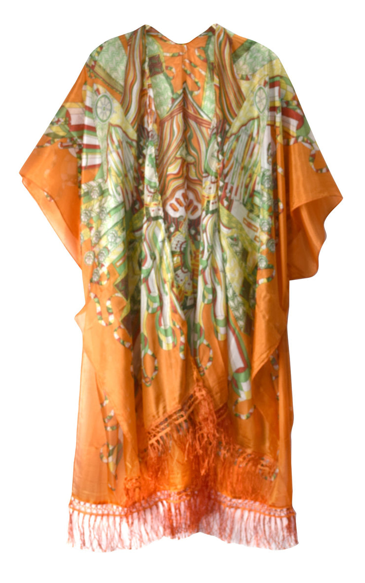 Womens Vintage Kimono Robe Lightweight Cardigan Summer Poncho