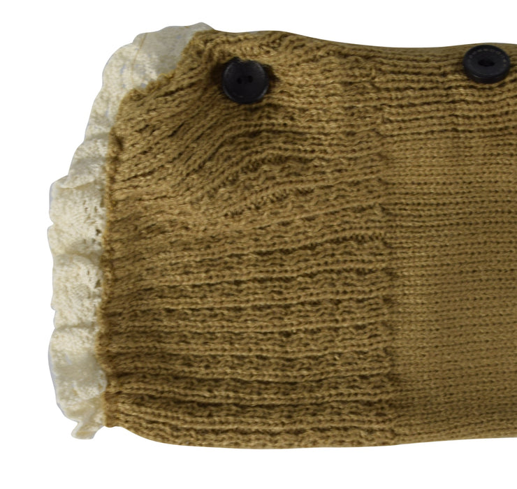 Womens Luxury Warm Chic Winter Knitted Button Up Boot Cut Leg Warmers