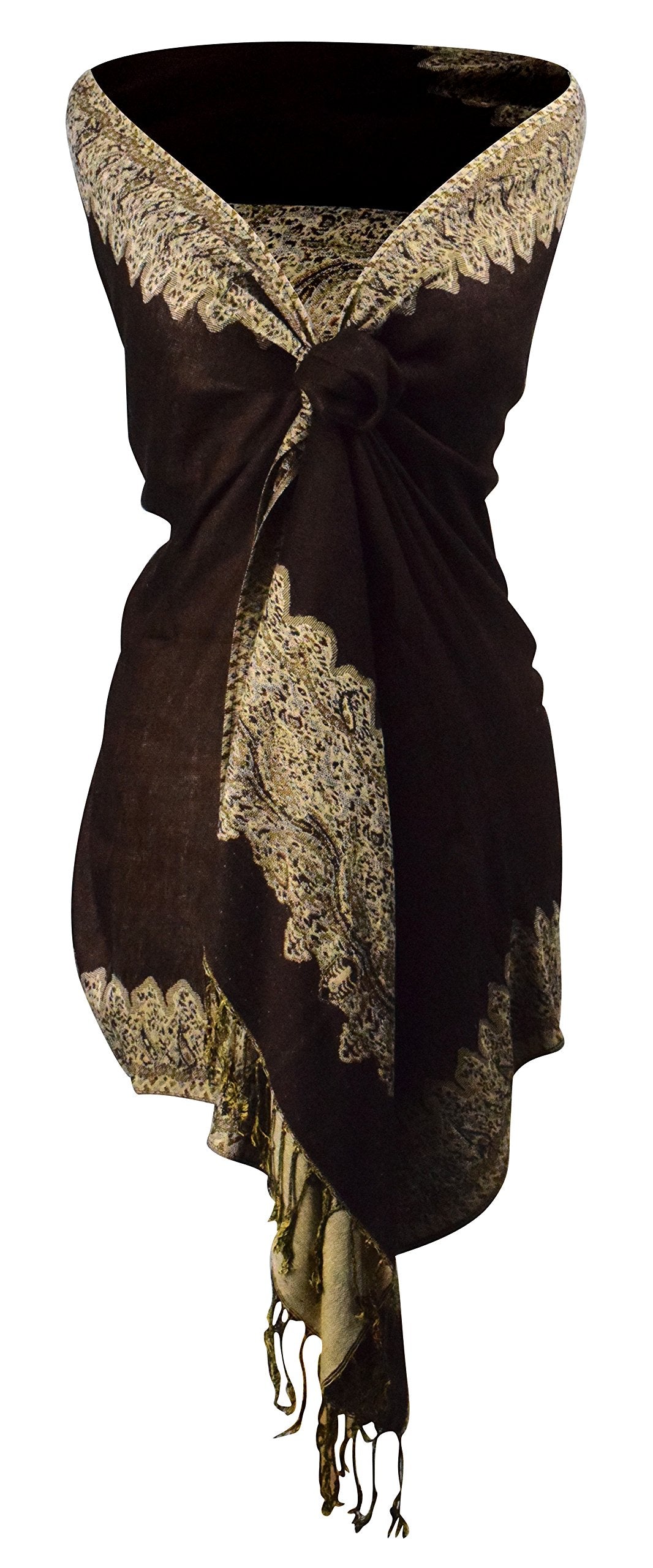 Reversible Jacquard Paisley Pashmina Shawl