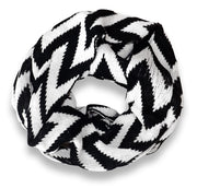 Dark Grey Charming Classic Knit Chevron Infinity Loop Scarves