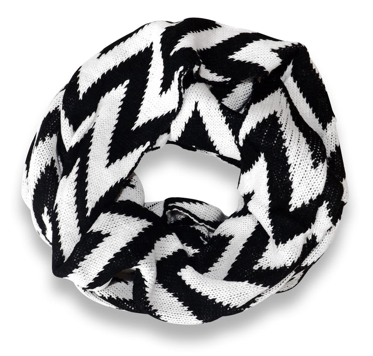 Tan Charming Classic Knit Chevron Infinity Loop Scarves