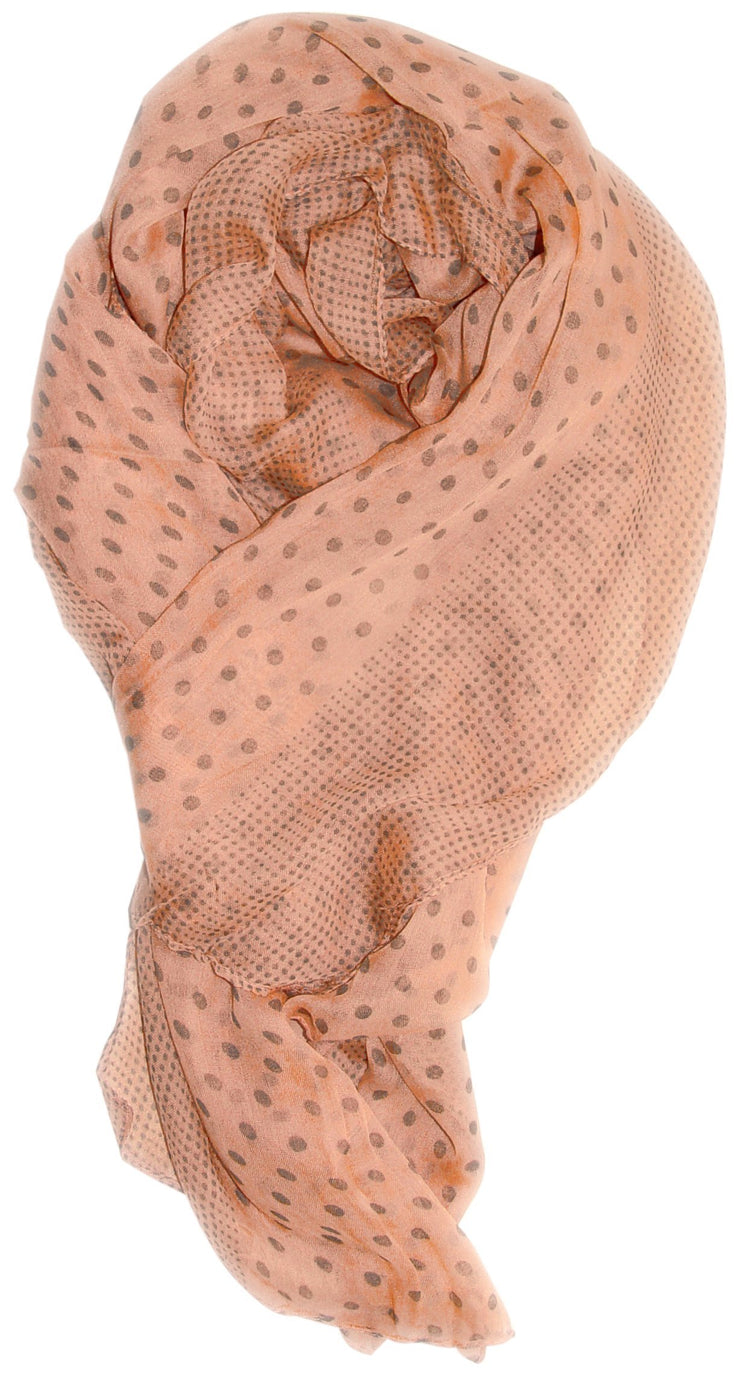 Peach/Grey Peach Couture Soft Lightweight Fashion Charming Polka Dot Sheer Scarf Shawl Wrap