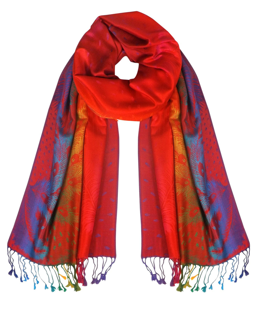 Rainbow Silky Tropical Pashmina Shawl
