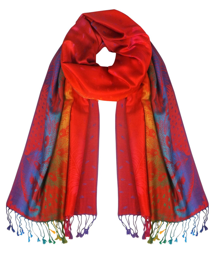Rainbow Silky Tropical Pashmina Shawl