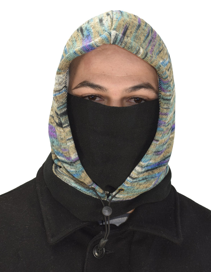 Thick Knit One Hole Facemask Balaclava Snowboarding Biker Mask (Faded Teal)