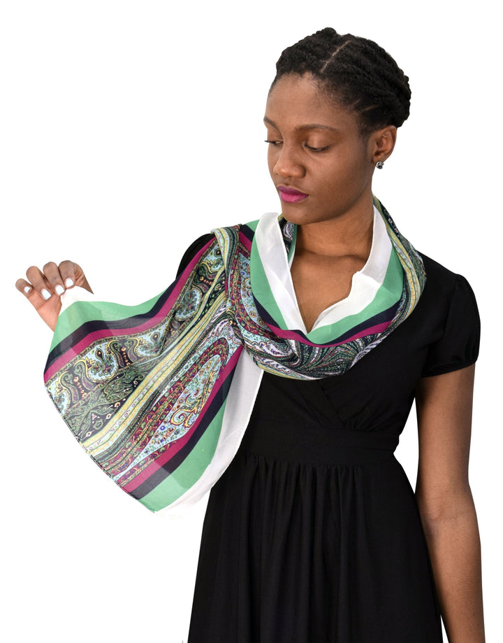 Sheer Paisley Skinny Summer Scarf