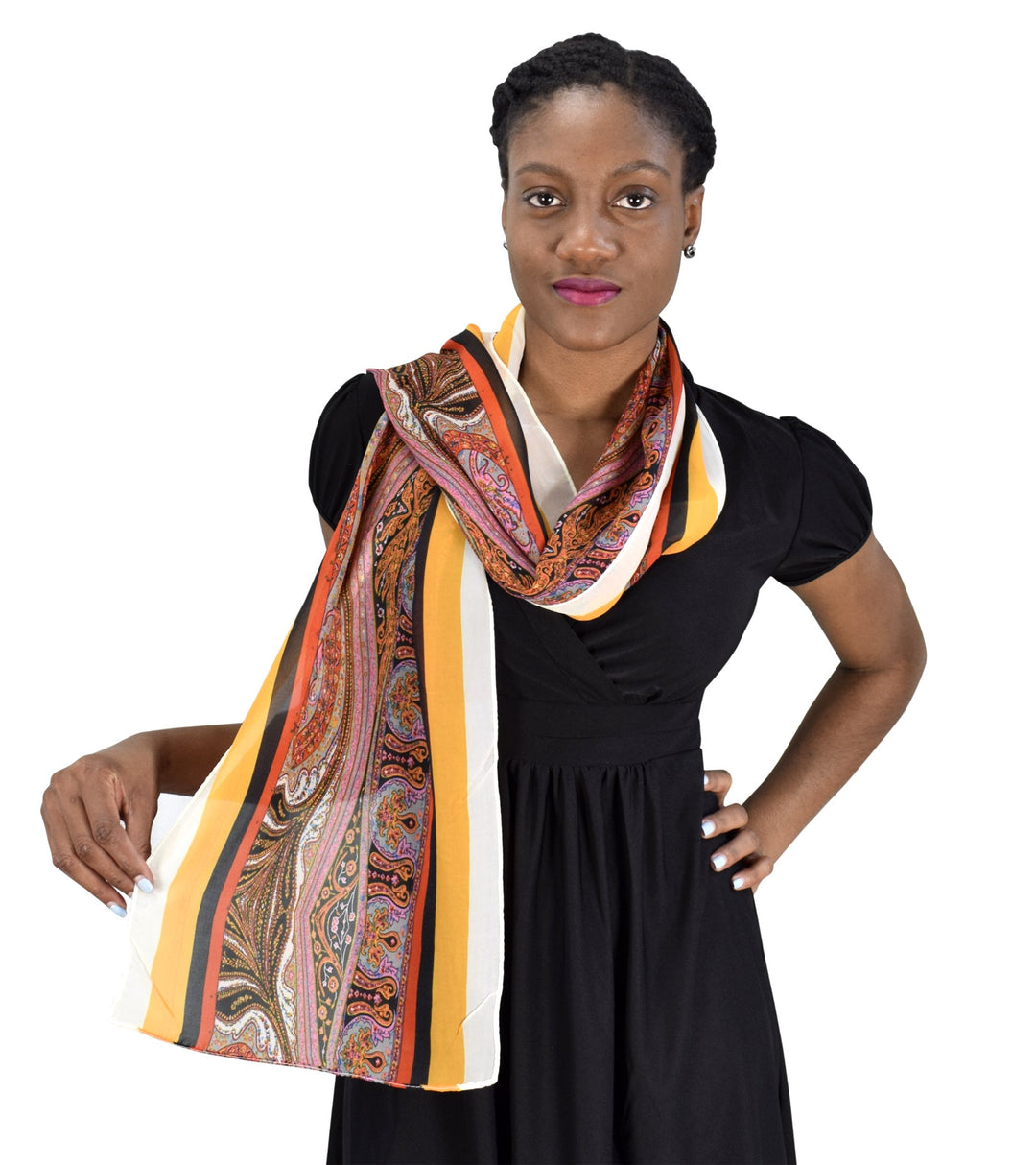 Sheer Paisley Skinny Summer Scarf