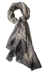 Elegant Damask Paisley Henna Lightweight All Season Luxury Scarf