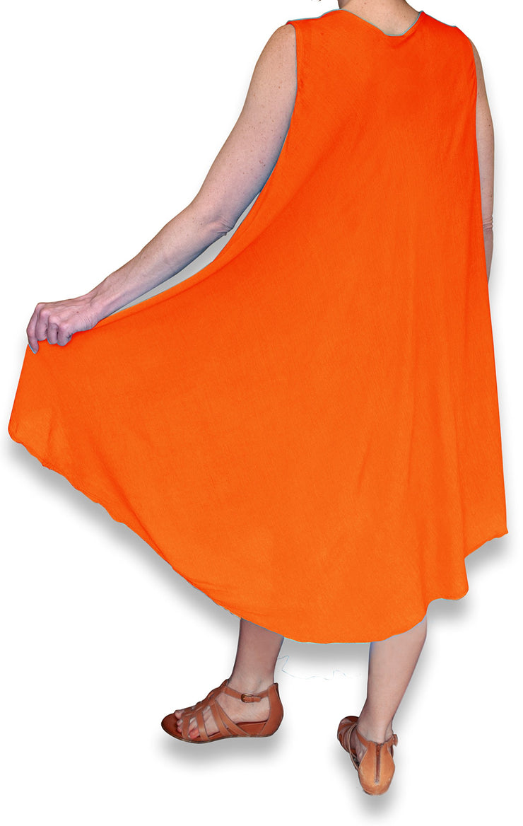 Peach Couture Embroidered Umbrella Caftan Sun Dress