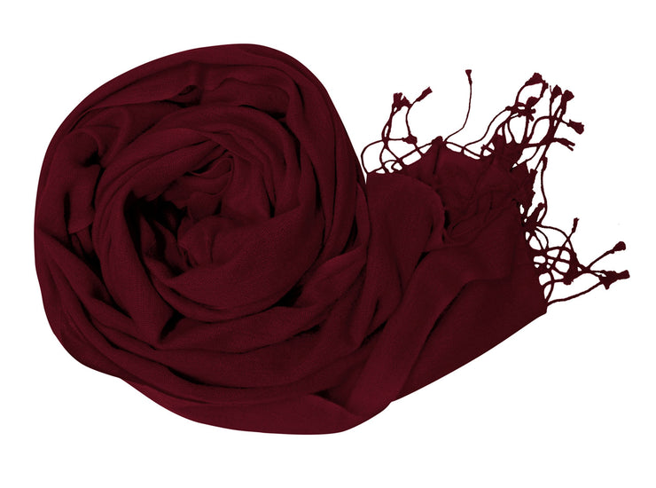 Maroon Light and Soft Touch Pure Pashmina Wool Shawls Wraps Scarves