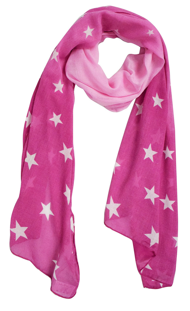Pink Exclusive Womens Vibrant Patriotic Fading Star Print Light Scarf