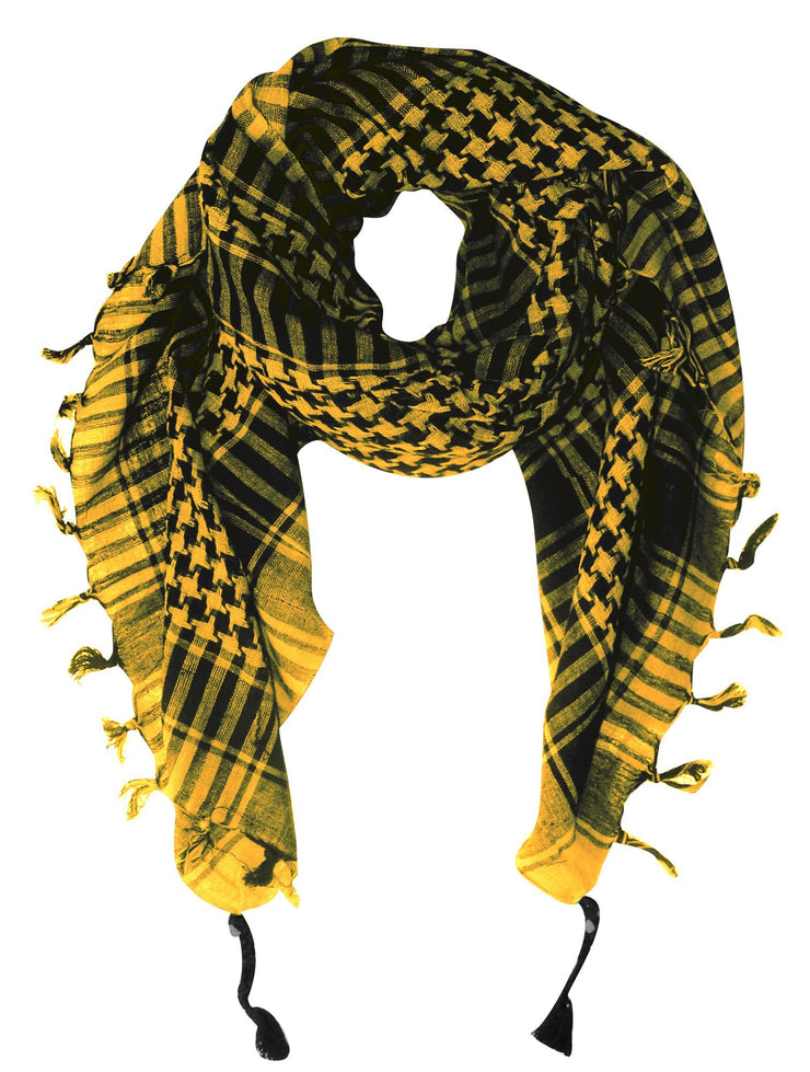 Yellow Peach Couture 100% Cotton Unisex Tactical Military Shemagh Keffiyeh Scarf