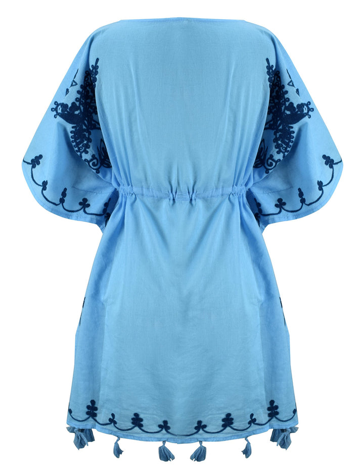 Cotton Cover-up Kaftan Beachwear Tunic - One Size fits Most