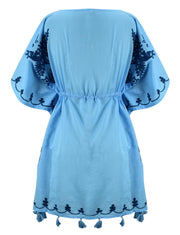 Cotton Cover-up Kaftan Beachwear Tunic - One Size fits Most