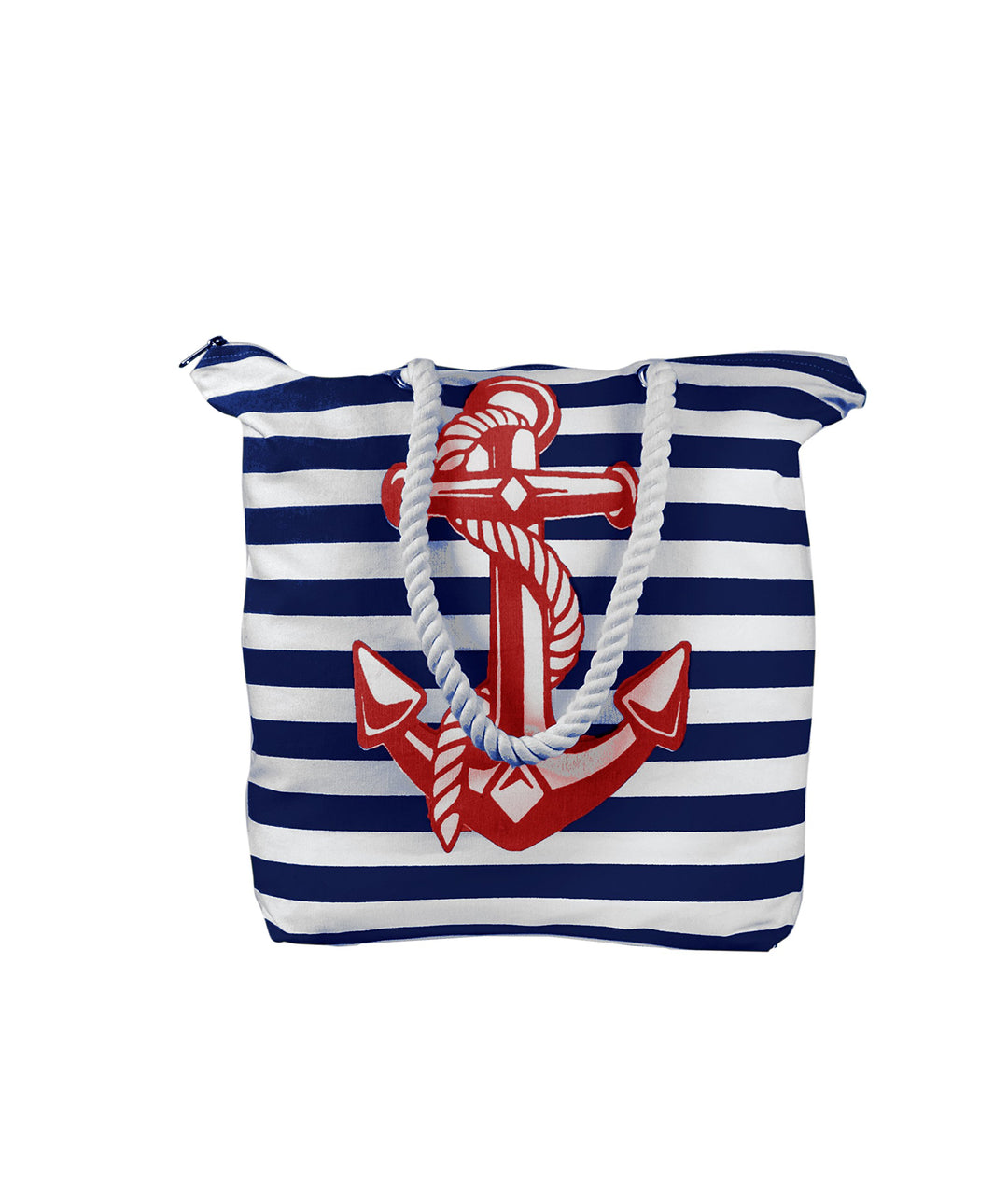 Anchor Print Cotton Canvas Beach Tote