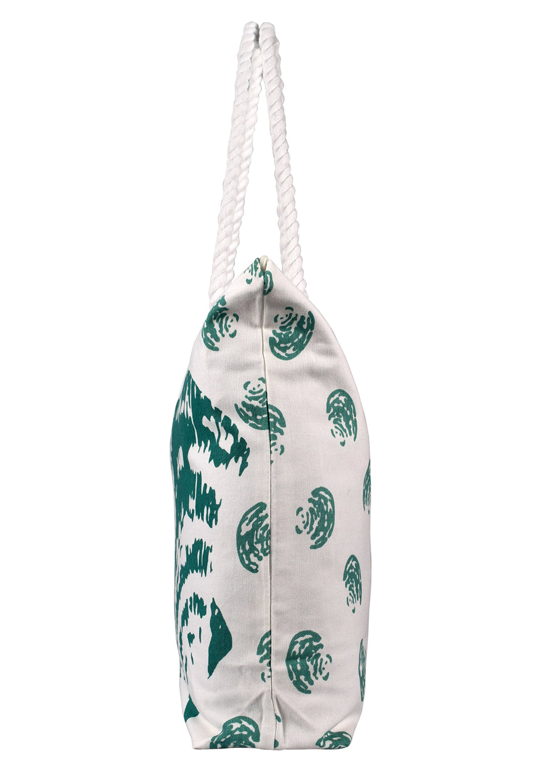 Seashells Print Cotton Canvas Beach Tote