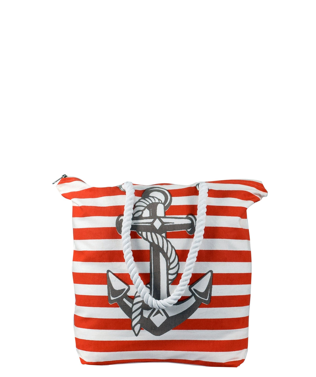 Anchor Print Cotton Canvas Beach Tote
