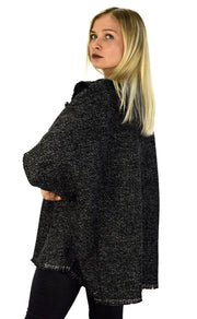 Oversize Sweater Turtle Neck Womens Marled Chunky Knit Pullover