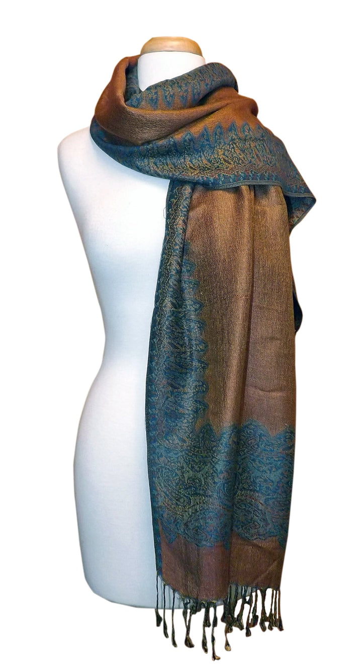 Reversible Jacquard Paisley Pashmina Shawl