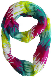 Peach Couture Trendy Abstract Multicolored Paint Design Infinity Loop Scarf/wrap