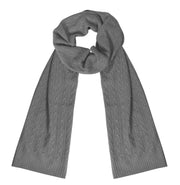 Wool Cashmere Lightweight Cable Knit Exclusive All Season Long Scarf