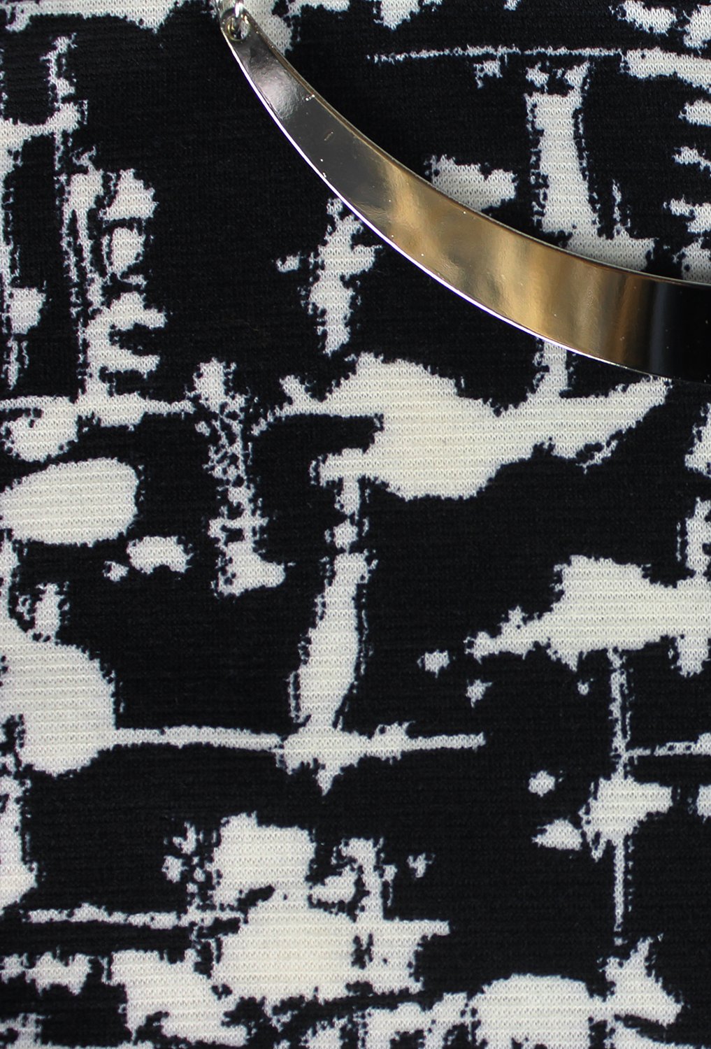 Peach Couture Elegant Black and Multi Print Short Sleeve Loose Mini Shift Dress