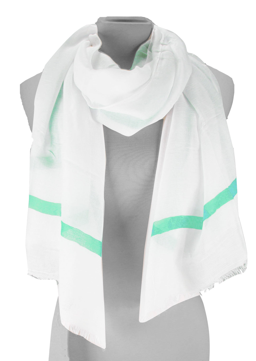 Vintage Block Stripe Cotton Blend Scarf