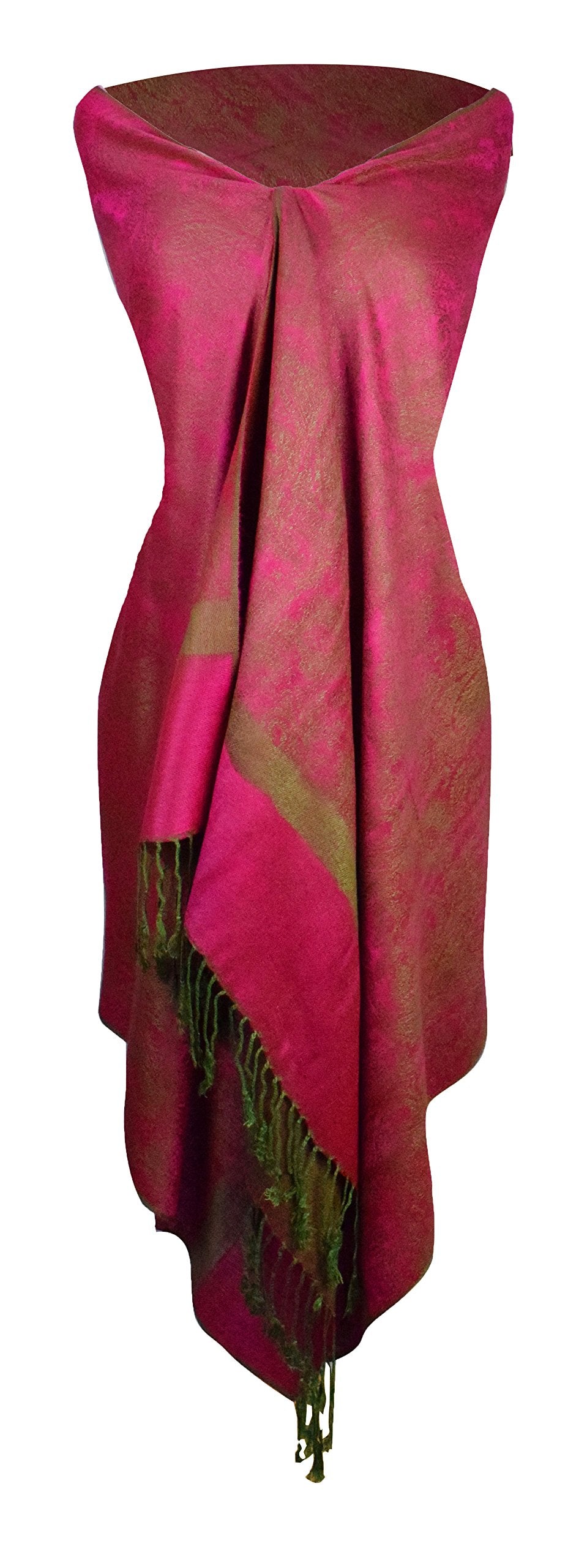 Peach Couture Elegant Vintage Jacquard Paisley Feel Shawl Wrap Scarf
