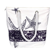 100% Cotton Canvas Beach Handbags Nautical Starfish Design