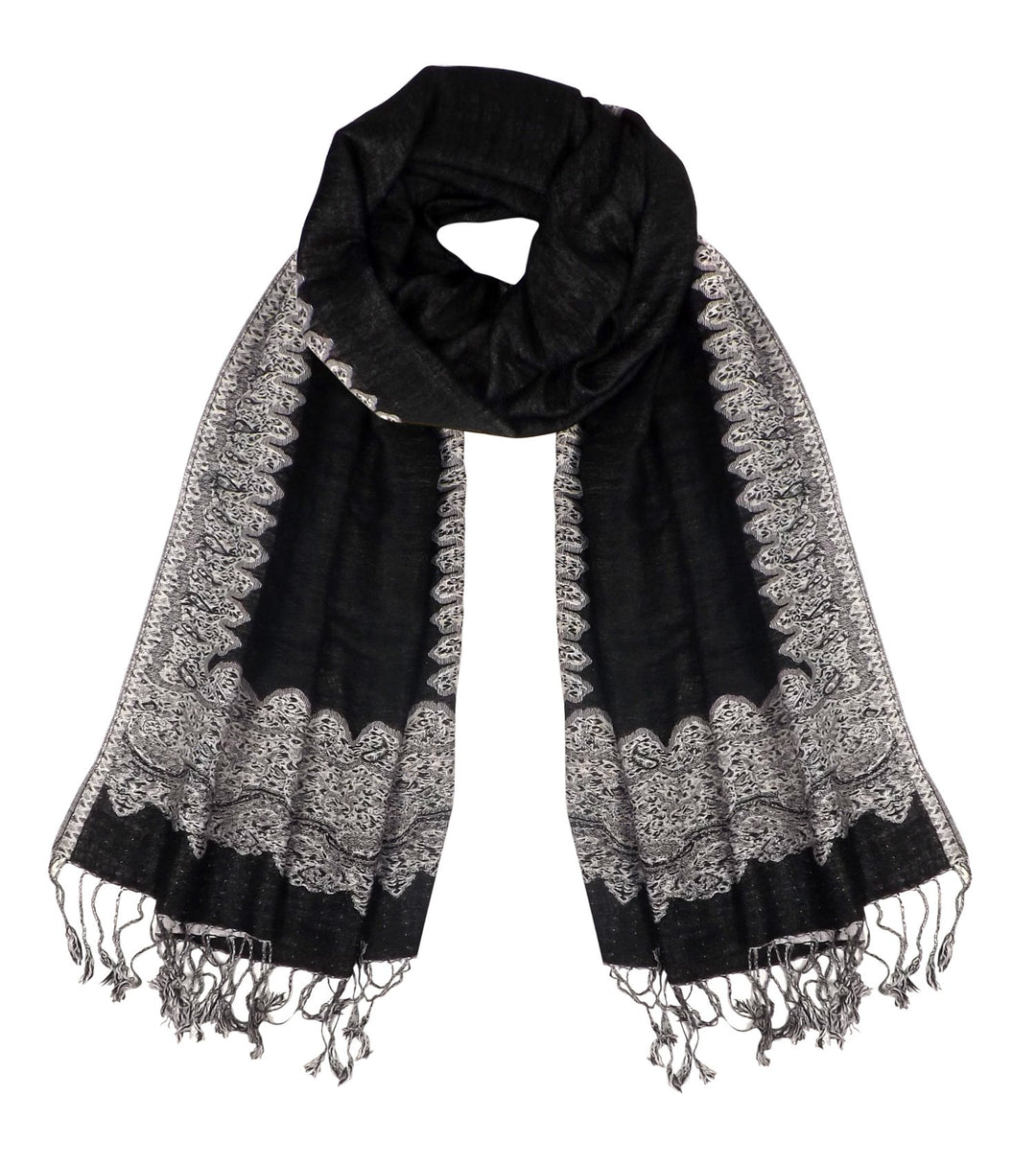 Reversible Jacquard Paisley Pashmina Shawl