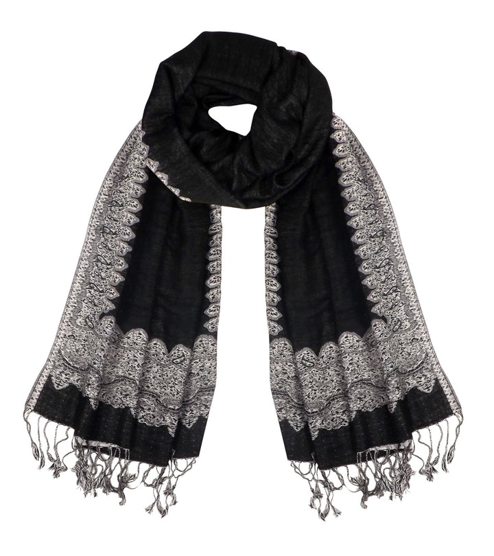 Reversible Jacquard Paisley Pashmina Shawl