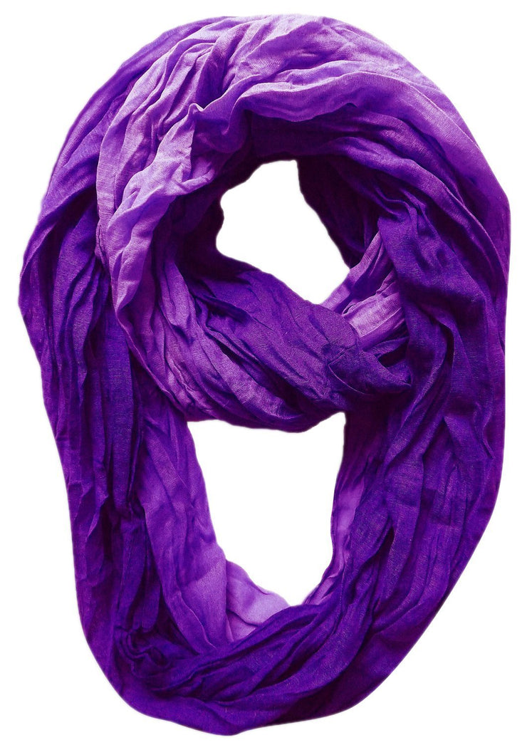 Ombre Purple Peach Couture Fashion Lightweight Crinkled Infinity Loop Scarf Neon Faded Ombre